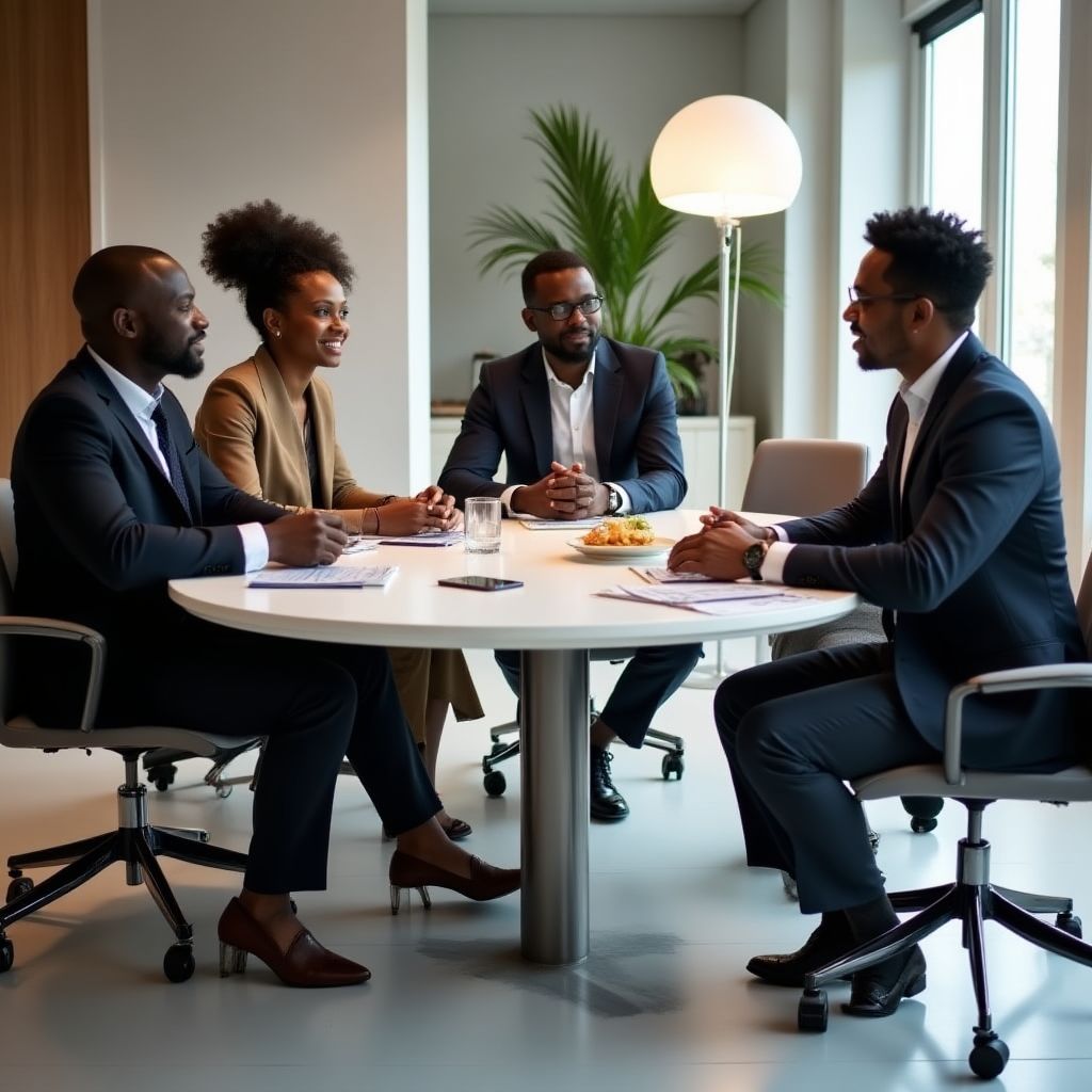 Lithophyllous office team meeting