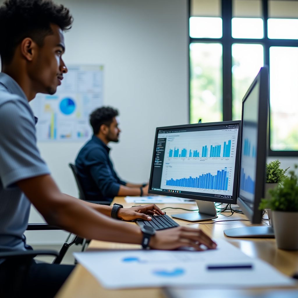 Modern financial planning office